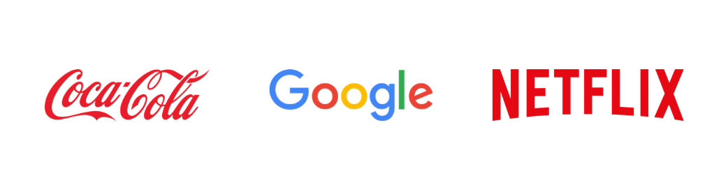 exemples de logo typographique : Google, Coca-Cola