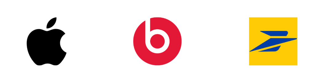 exmples de logos symboles : Apple, Beats, La Poste