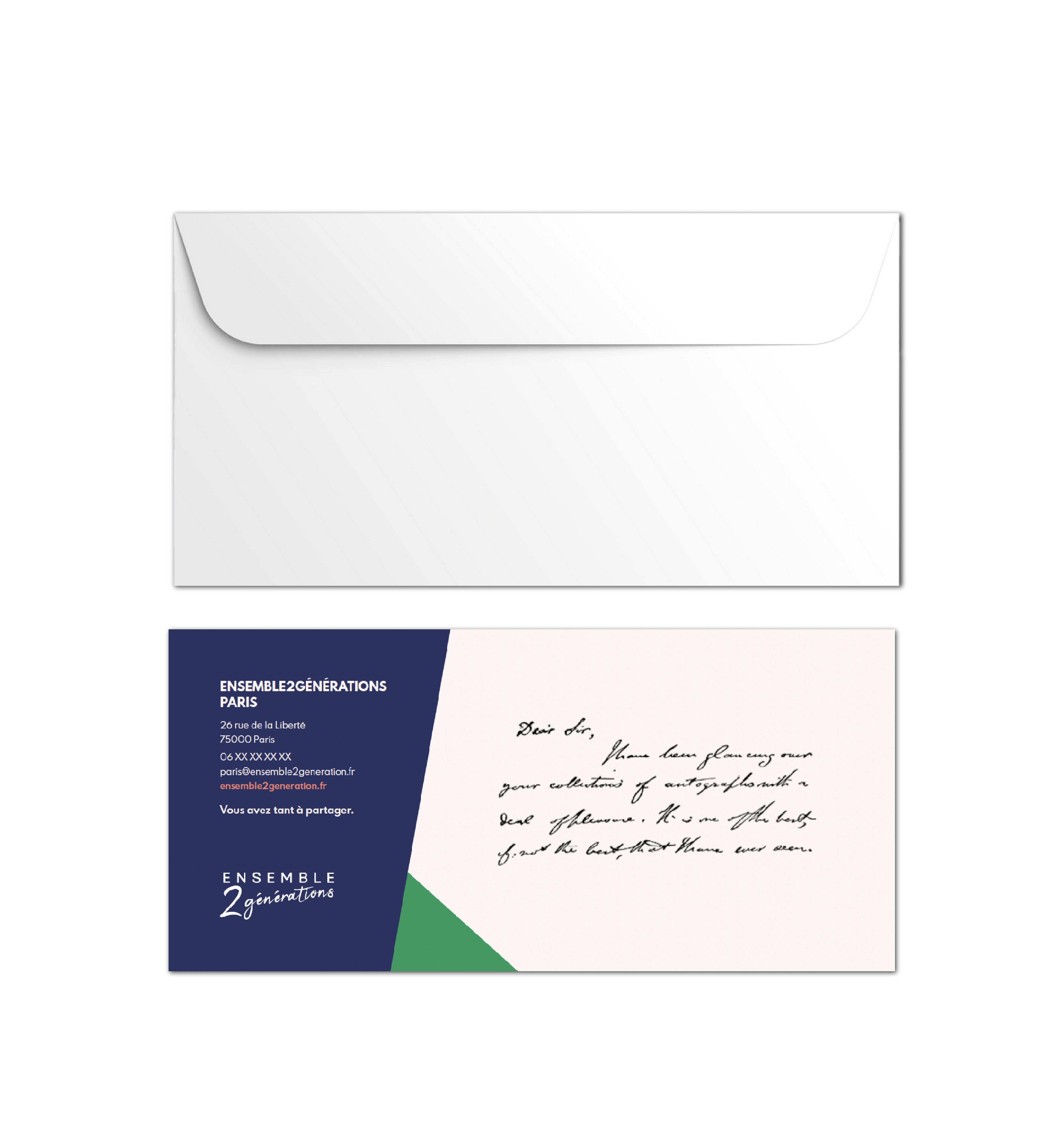 Cartes de correspondances aux couleurs d'Ensemble2générations