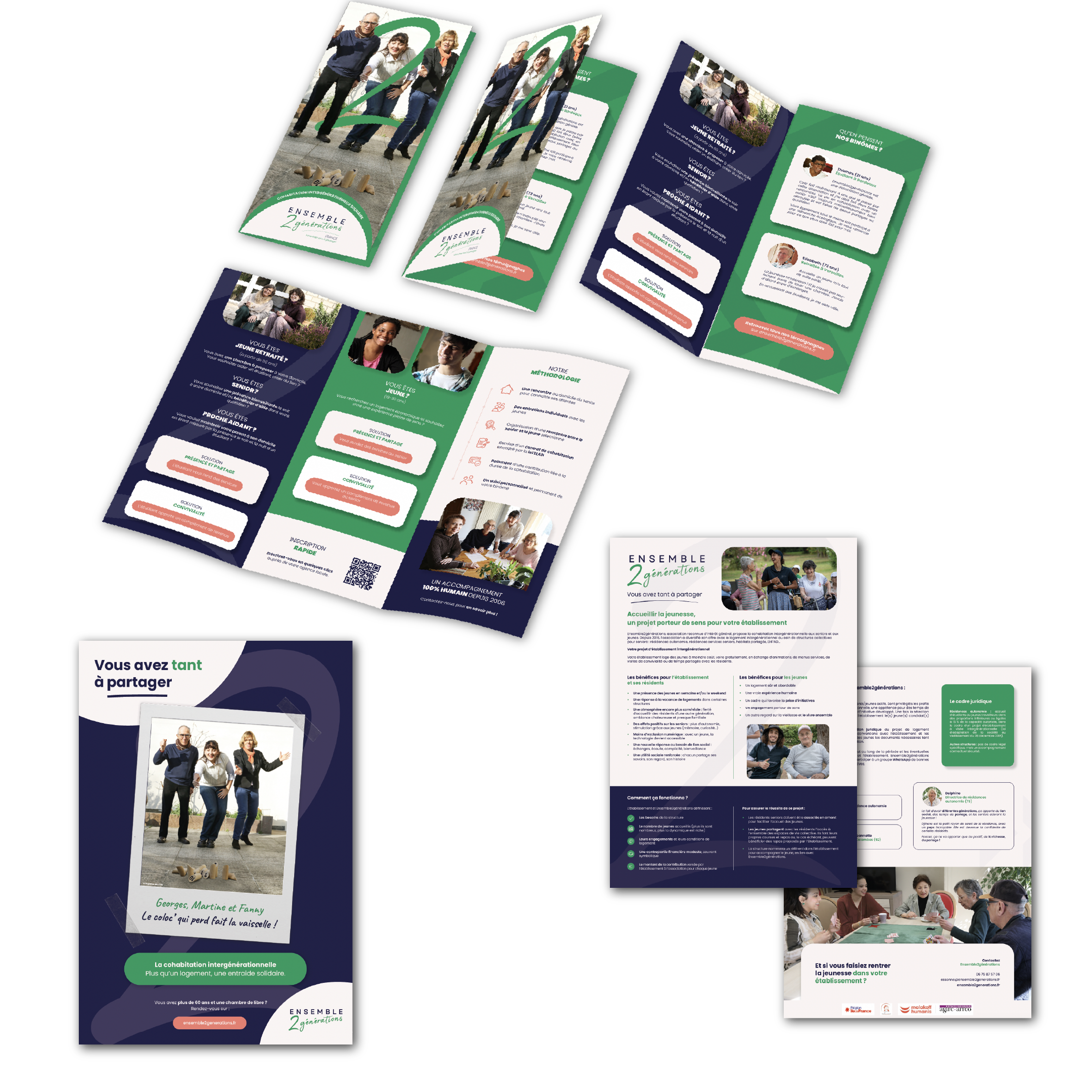 Flyer, affiche, plaquette pour Ensemble2générations