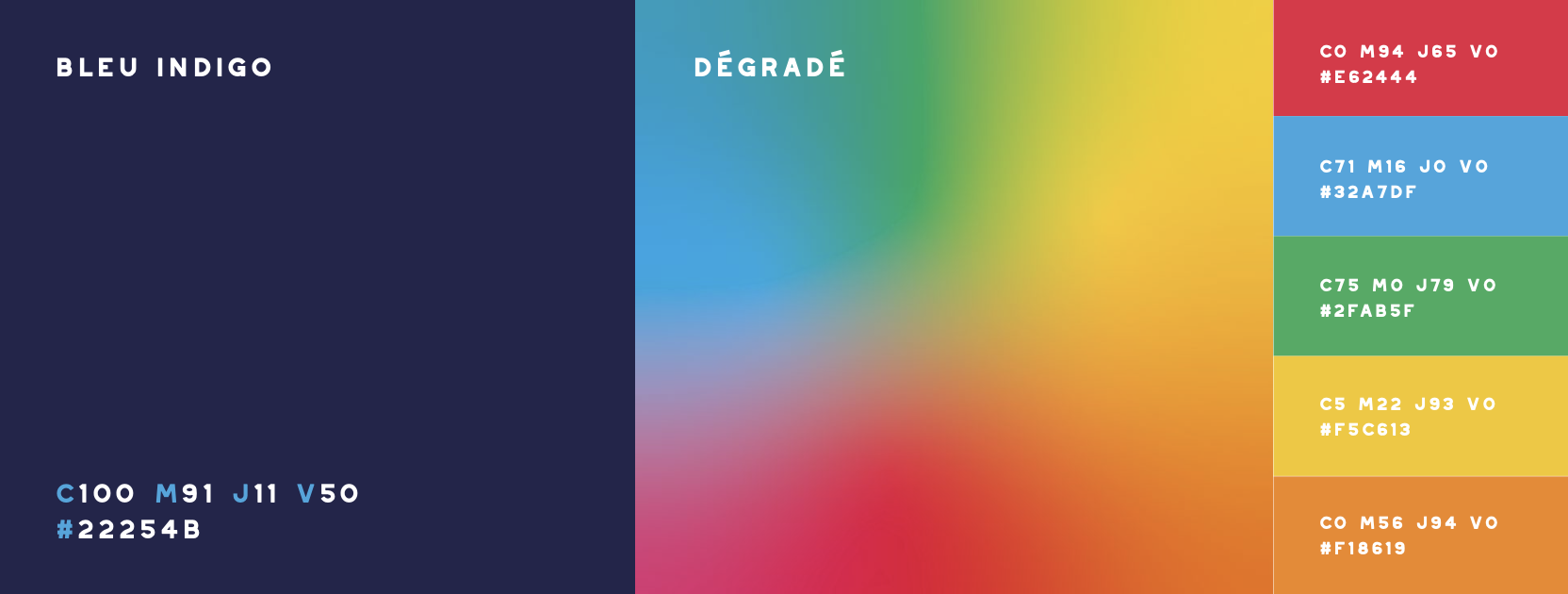 Palette de couleur pour la nouvelle identité visuelle de l'IEPC