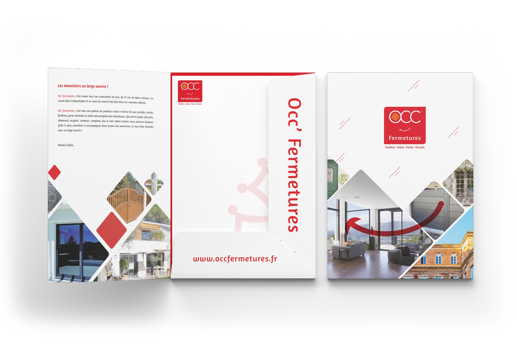 Supports de communication avec la charte graphique d'Occ'Fermetures