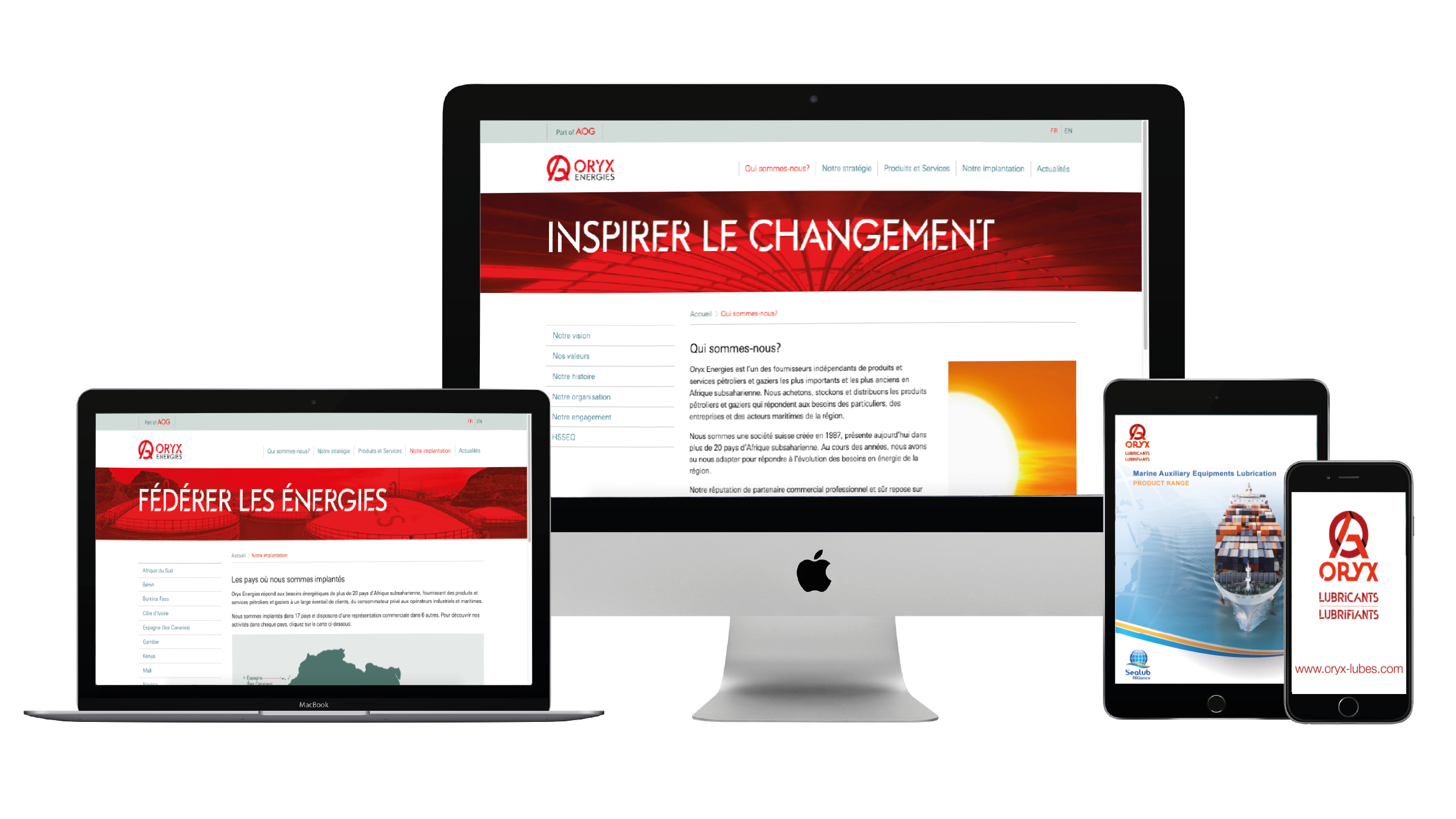 Création du site web d'Oryx par Pitxucom agence de communication 360