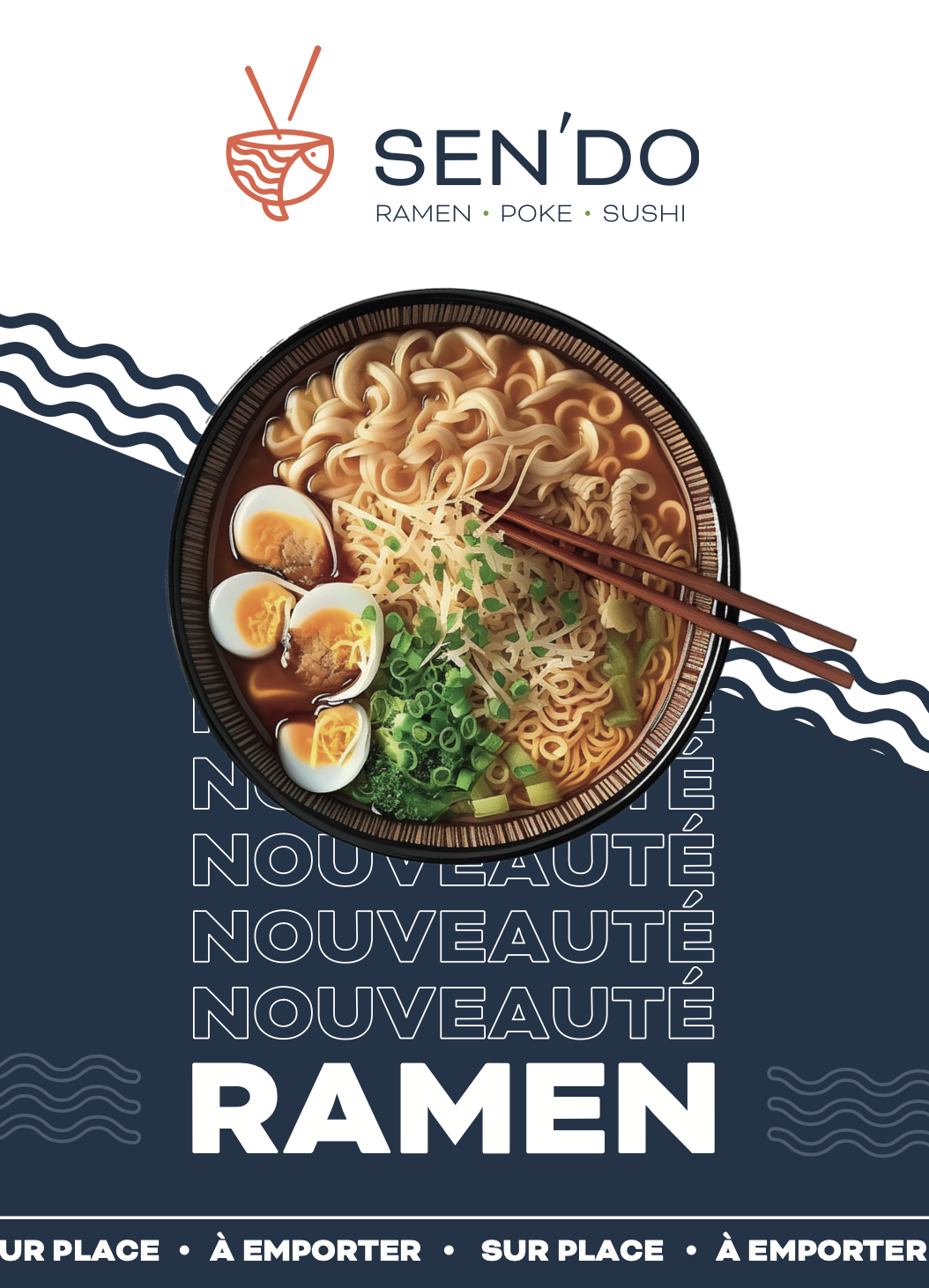 Flyers de lancement pour le restaurant Sendo par Pitxucom agence de communication à Toulouse